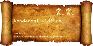 Kenderesi Klára névjegykártya