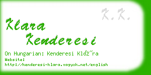 klara kenderesi business card